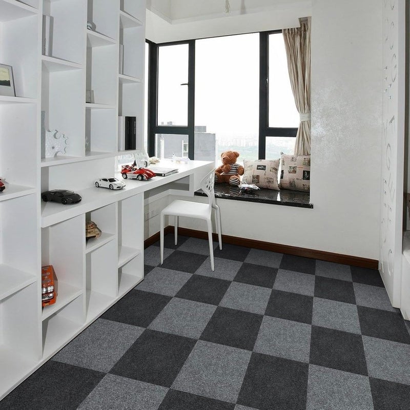 Alow 25pcs Carpet Tiles Peel and Stick,12" x 12" Carpet Squares Self Adhesive, Cover 25Sp.ft Easy to use for Bedroom,Kitchen and More (All Black) - Image 5